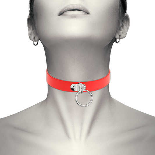 Coquette Chic Desire Red Vegan Leather Necklace Woman Fetish Accessory | Niks.fi verkkokauppa