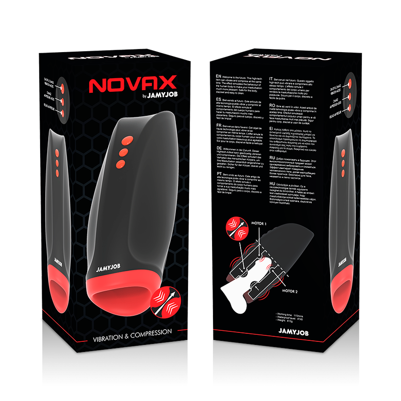 Jamyjob Novax Masturbator With Vibration And Compression | Niks.fi verkkokauppa