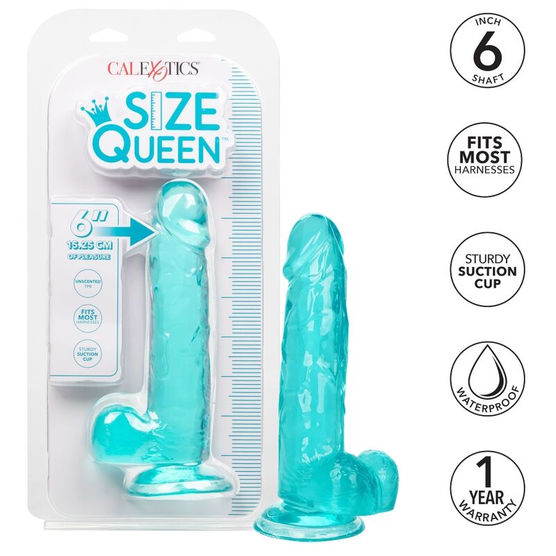 Calexotics Size Queen Dildo Blue 15.3 Cm | Niks.fi verkkokauppa