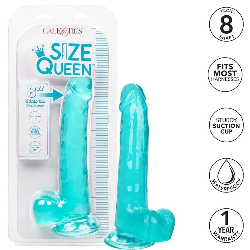Calexotics Size Queen Dildo Blue 20.3 Cm | Niks.fi verkkokauppa