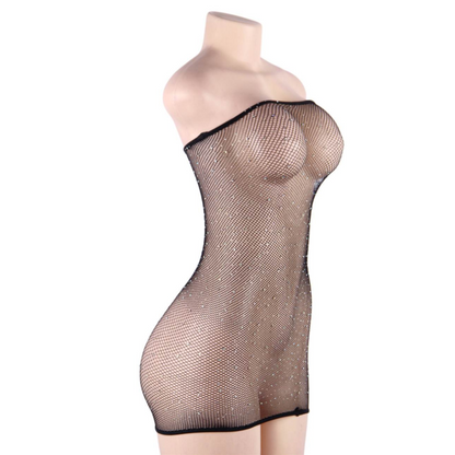 Queen Lingerie Net Body Dress With Diamonds S/L | Niks.fi verkkokauppa