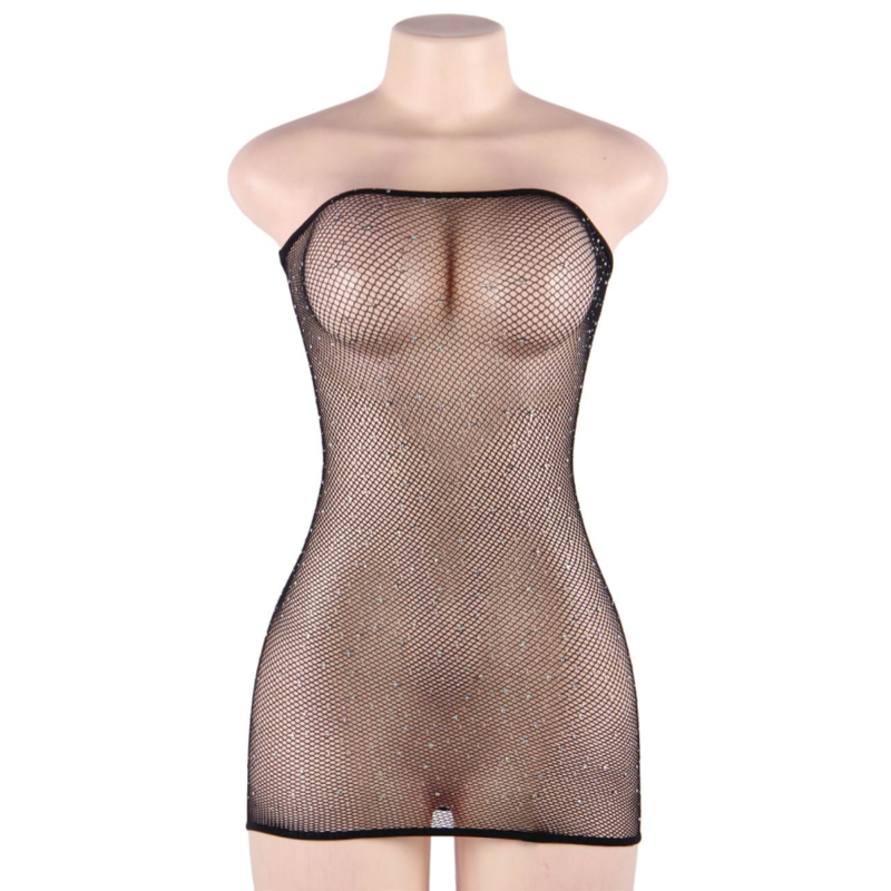 Queen Lingerie Net Body Dress With Diamonds S/L | Niks.fi verkkokauppa