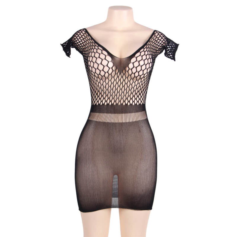 Queen Lingerie Short Sleeve Net Body Dress S/L | Niks.fi verkkokauppa
