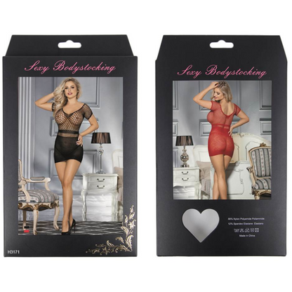 Queen Lingerie Short Sleeve Net Body Dress S/L | Niks.fi verkkokauppa