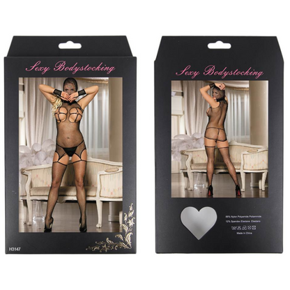 Queen Lingerie Bodystocking With Cap Bare Breasts One Size | Niks.fi verkkokauppa