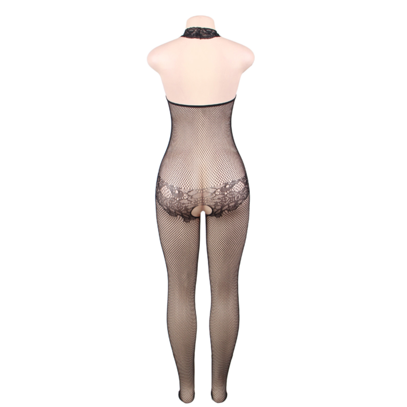 Queen Lingerie Bodystocking With Opening And Floral Lace S/L | Niks.fi verkkokauppa