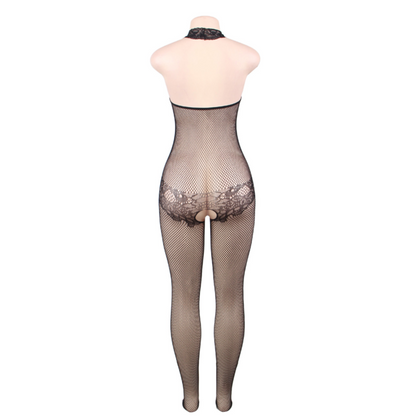 Queen Lingerie Bodystocking With Opening And Floral Lace S/L | Niks.fi verkkokauppa