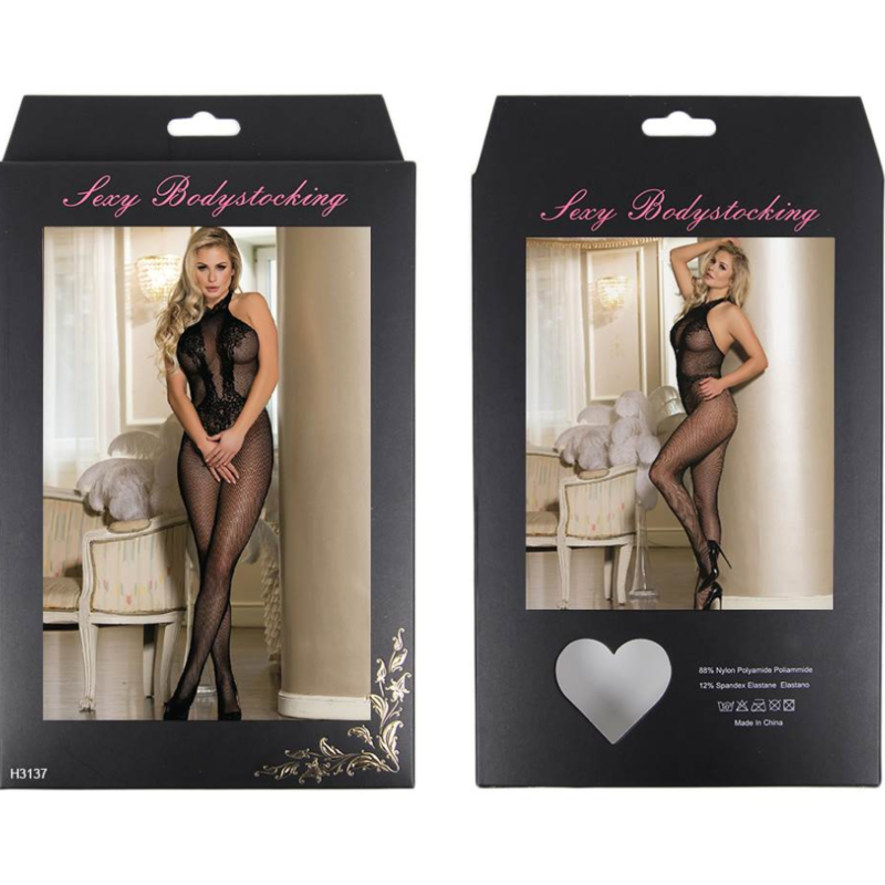Queen Lingerie Bodystocking With Opening And Floral Lace S/L | Niks.fi verkkokauppa