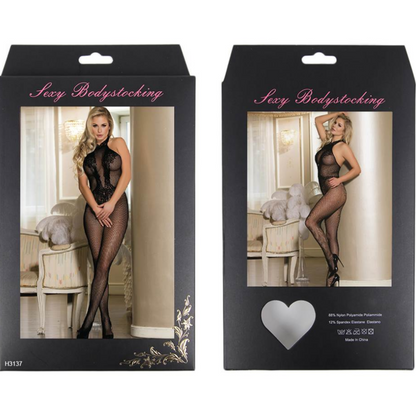 Queen Lingerie Bodystocking With Opening And Floral Lace S/L | Niks.fi verkkokauppa
