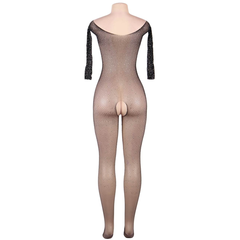 Queen Lingerie Long Sleeve Bodystocking With Diamonds S/L | Niks.fi verkkokauppa