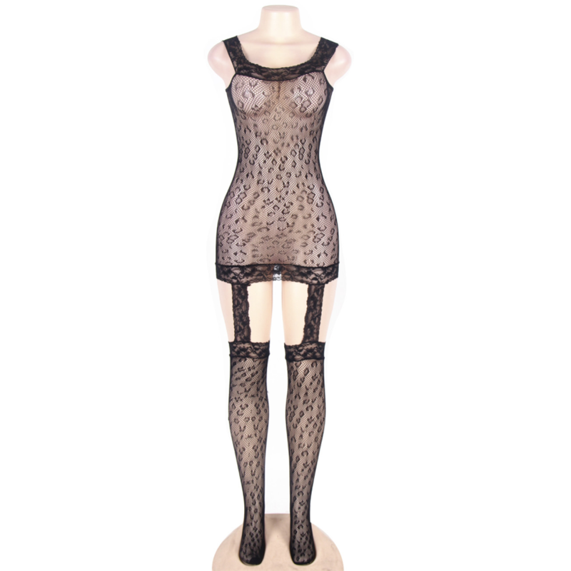Queen Lingerie Leopard Style Bodystocking S/L | Niks.fi verkkokauppa