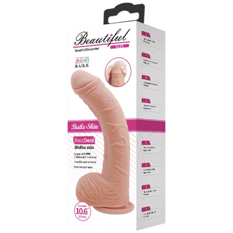 Baile Alex Realistic Skin Dildo 27 Cm | Niks.fi verkkokauppa