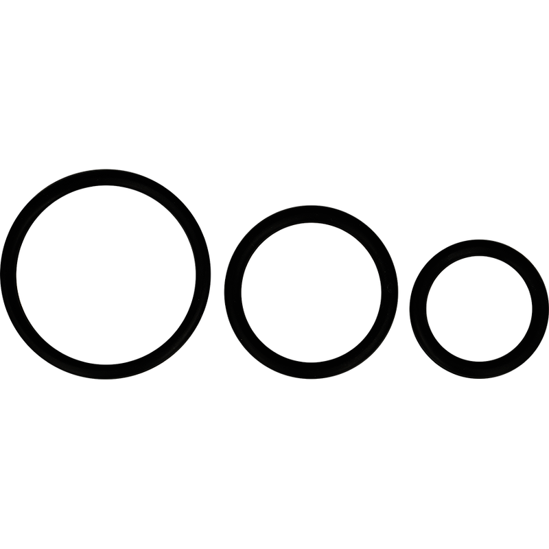Ohmama Set Of 3 Black Silicone Rings | Niks.fi verkkokauppa