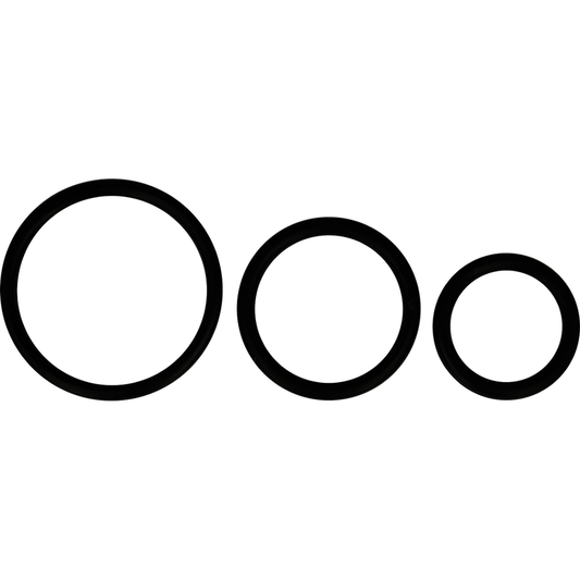 Ohmama Set Of 3 Black Silicone Rings | Niks.fi verkkokauppa