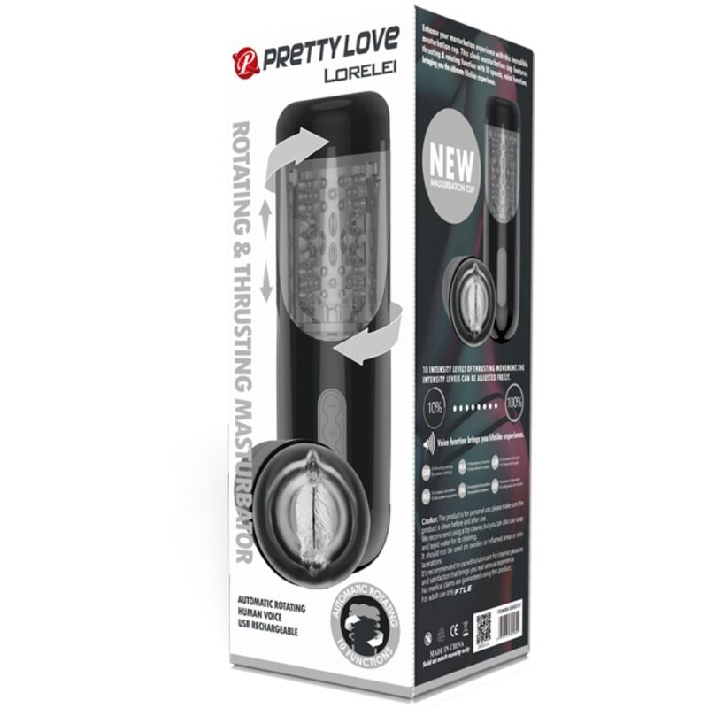 Pretty Love Lorelei Multifunction Rechargeable Masturbator | Niks.fi verkkokauppa