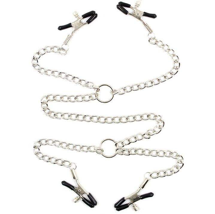 Ohmama Fetish 4 Nipple Clamps With Chains | Niks.fi verkkokauppa