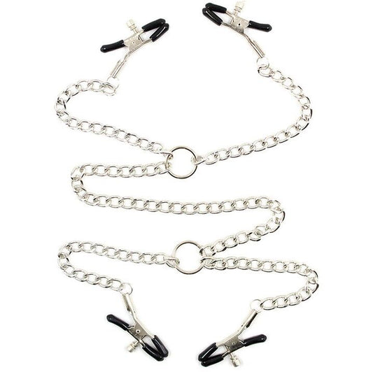 Ohmama Fetish 4 Nipple Clamps With Chains | Niks.fi verkkokauppa