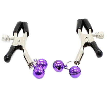 Ohmama Fetish Nipple Clamps With Lilac Bell | Niks.fi verkkokauppa