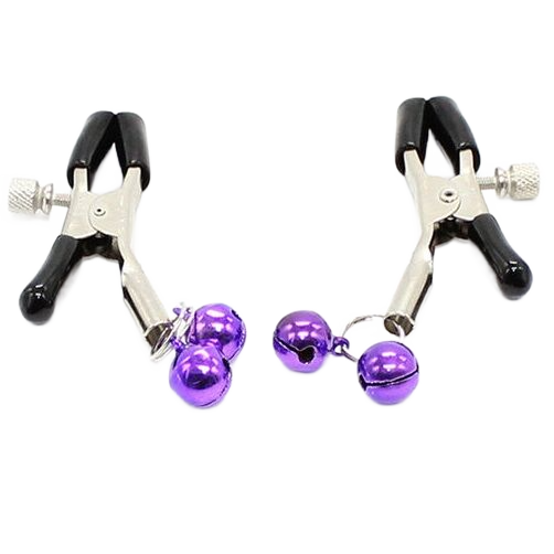 Ohmama Fetish Nipple Clamps With Lilac Bell | Niks.fi verkkokauppa