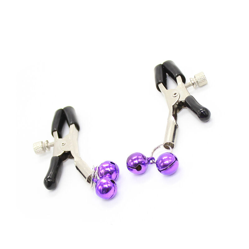 Ohmama Fetish Nipple Clamps With Lilac Bell | Niks.fi verkkokauppa