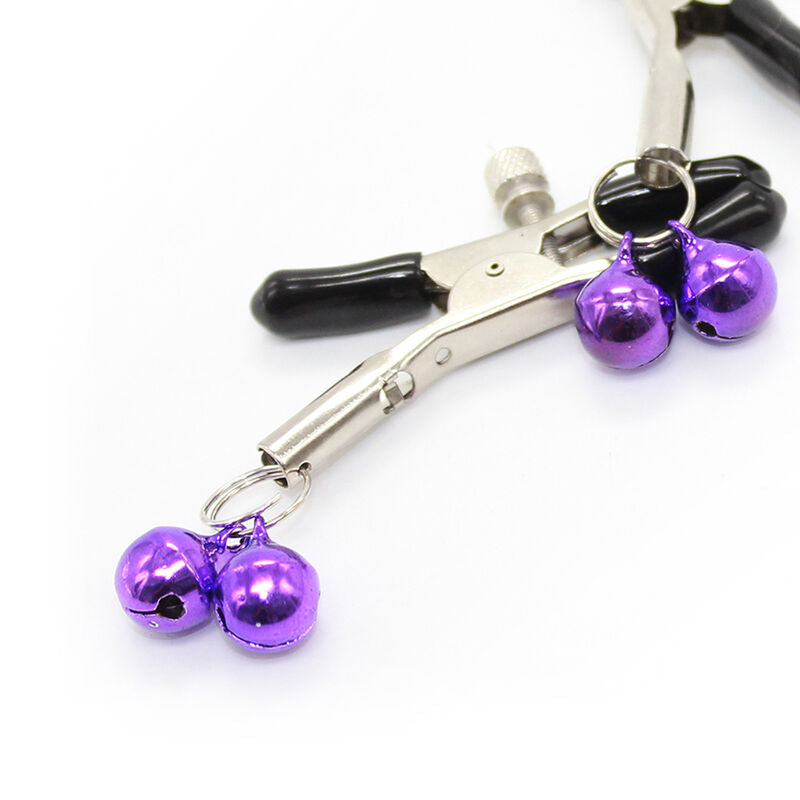 Ohmama Fetish Nipple Clamps With Lilac Bell | Niks.fi verkkokauppa