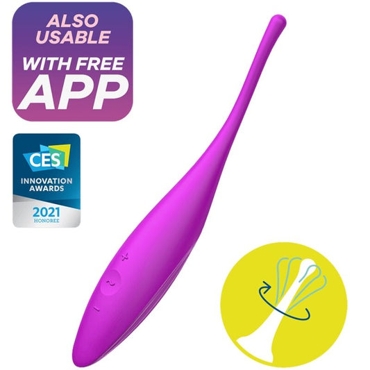 Satisfyer Twirling Joy Clit Tip Vibrator Fuchsia | Niks.fi verkkokauppa