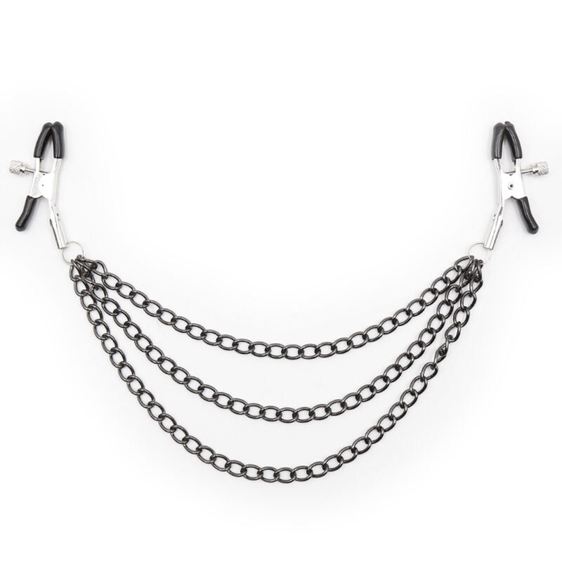 Ohmama Fetish Nipple Clamps With Black Chains | Niks.fi verkkokauppa