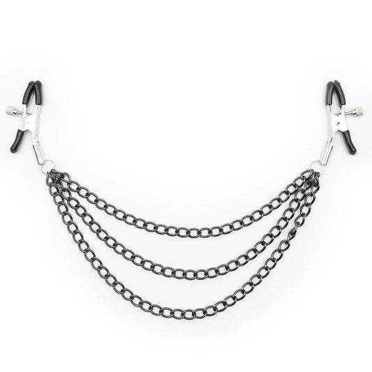 Ohmama Fetish Nipple Clamps With Black Chains | Niks.fi verkkokauppa