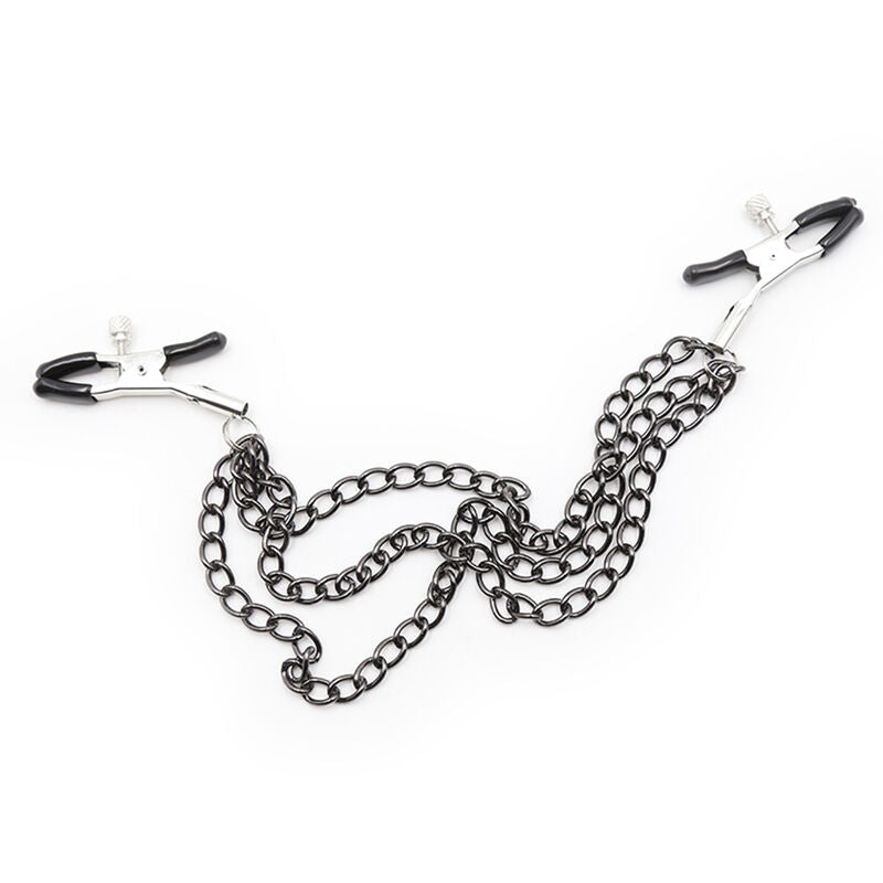 Ohmama Fetish Nipple Clamps With Black Chains | Niks.fi verkkokauppa