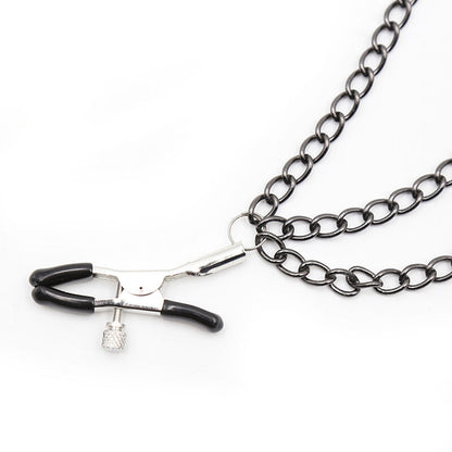 Ohmama Fetish Nipple Clamps With Black Chains | Niks.fi verkkokauppa
