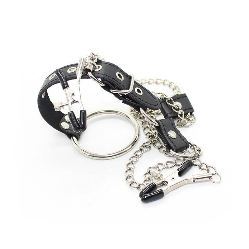 Ohmama Fetish Nipple Clamps With Chains And Penis Ring | Niks.fi verkkokauppa