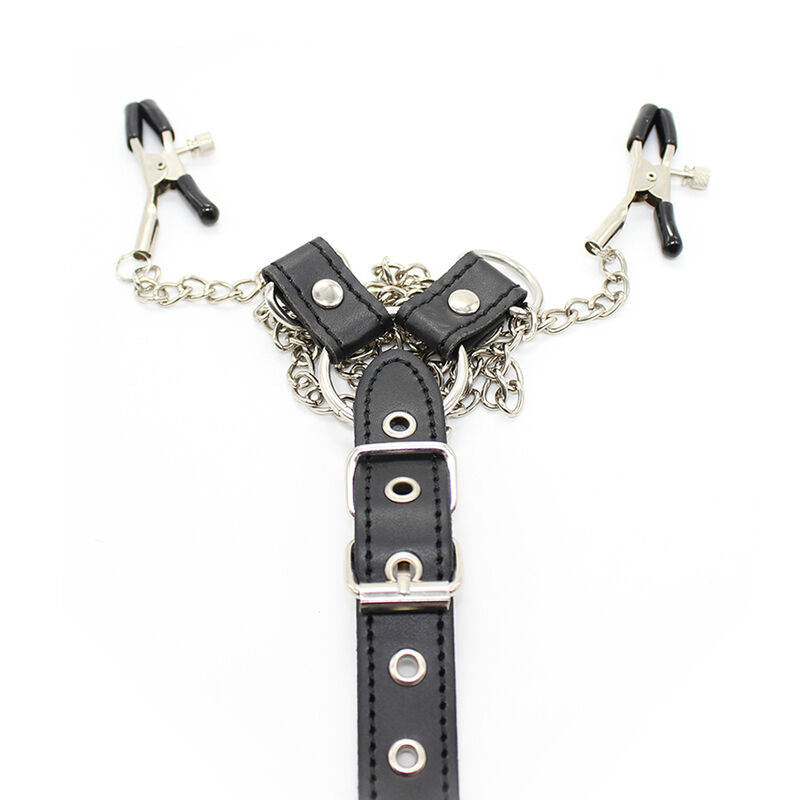 Ohmama Fetish Nipple Clamps With Chains And Penis Ring | Niks.fi verkkokauppa