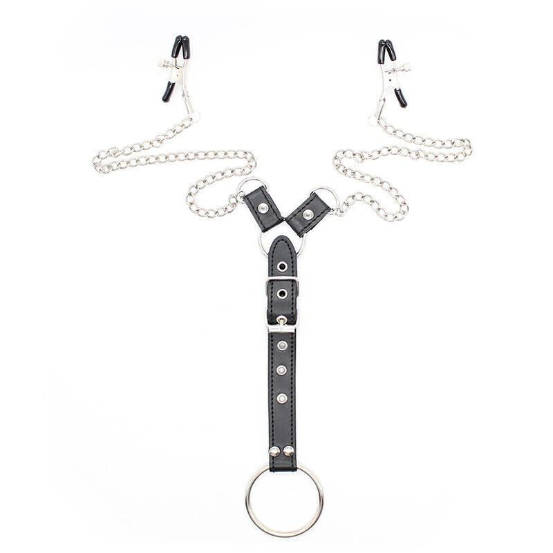 Ohmama Fetish Nipple Clamps With Chains And Penis Ring | Niks.fi verkkokauppa