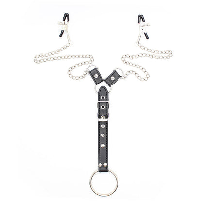 Ohmama Fetish Nipple Clamps With Chains And Penis Ring | Niks.fi verkkokauppa