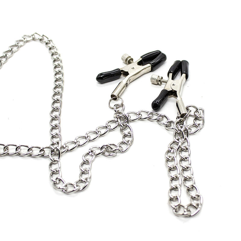 Ohmama Fetish Nipple Clamps With Chains And Penis Ring | Niks.fi verkkokauppa