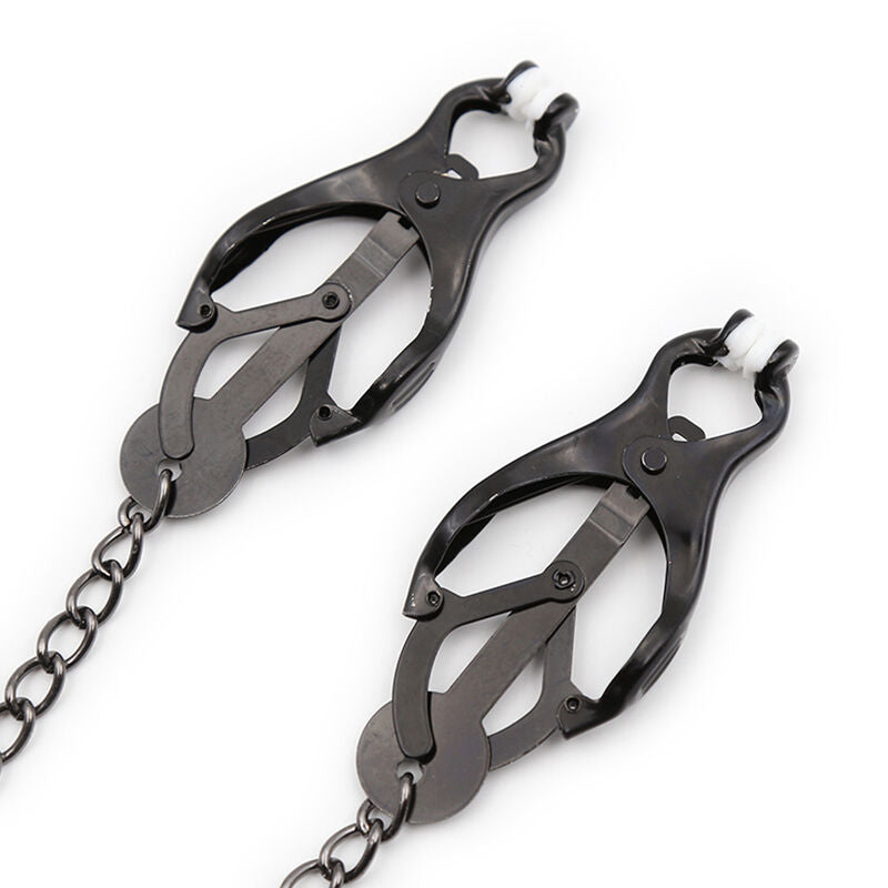 Ohmama Fetish Japanese Nipple Clamps With Black Chain | Niks.fi verkkokauppa