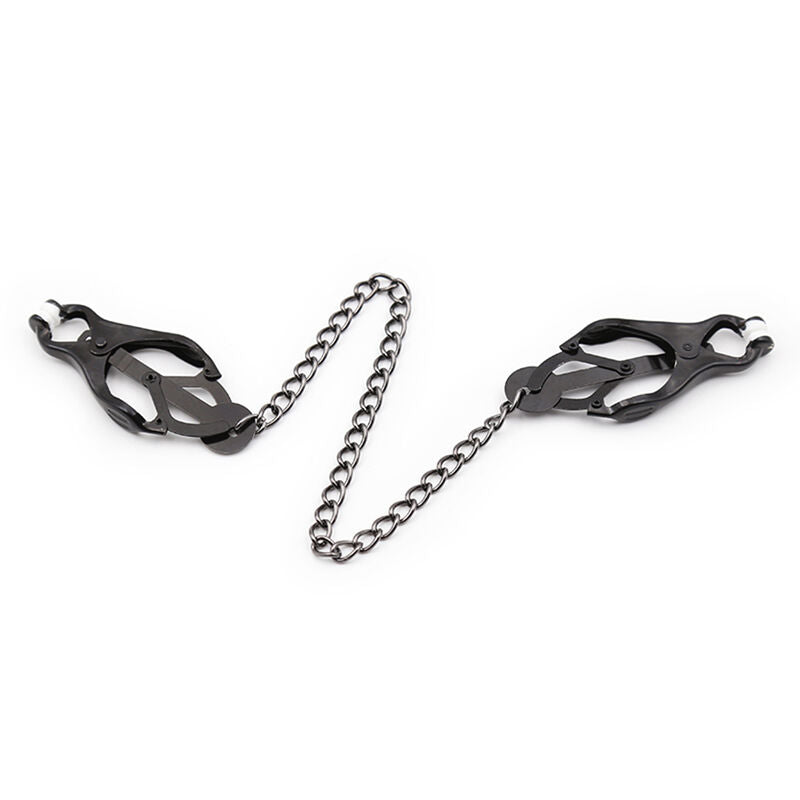 Ohmama Fetish Japanese Nipple Clamps With Black Chain | Niks.fi verkkokauppa