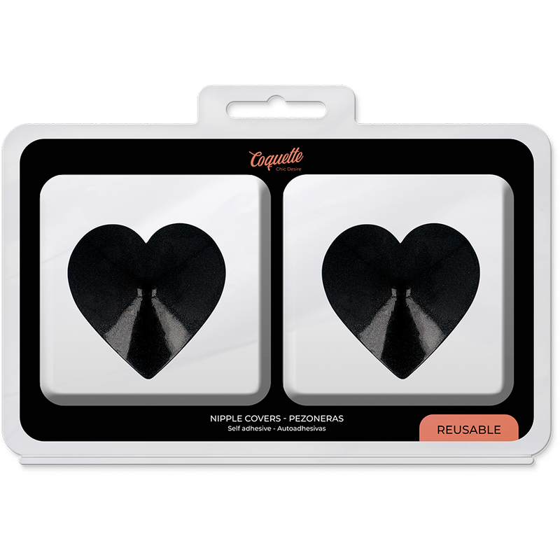 Coquette Chic Desire Black Hearts Nipple Covers | Niks.fi verkkokauppa