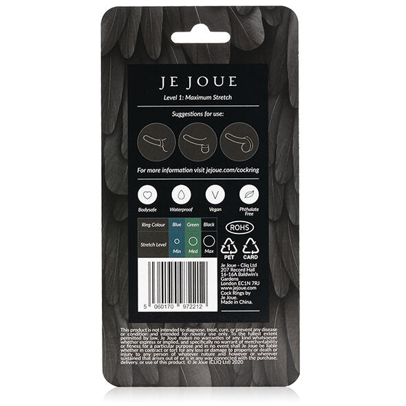 Je Joue Maximum Stretch Silicone Cock Ring Black | Niks.fi verkkokauppa