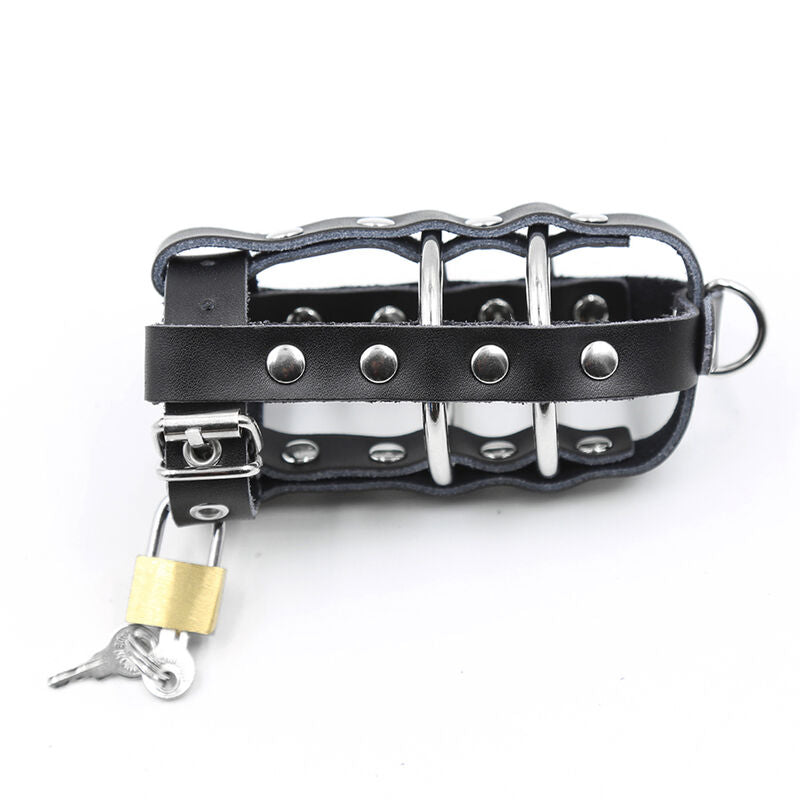 Ohmama Fetish Leather Sheath With Metal Rings And Padlock | Niks.fi verkkokauppa