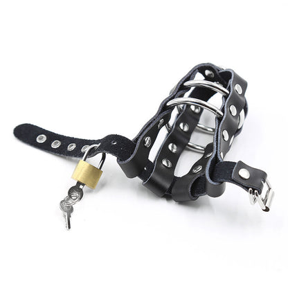 Ohmama Fetish Leather Sheath With Metal Rings And Padlock | Niks.fi verkkokauppa