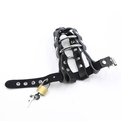 Ohmama Fetish Leather Sheath With Metal Rings And Padlock | Niks.fi verkkokauppa