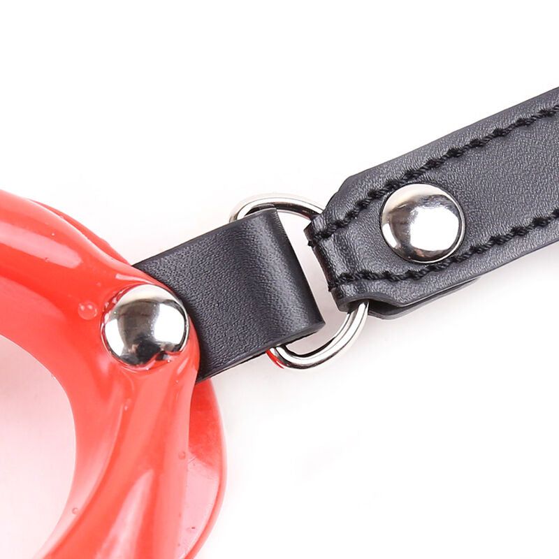 Ohmama Fetish Red Lip Gag With Strap | Niks.fi verkkokauppa