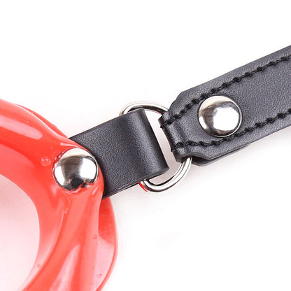 Ohmama Fetish Red Lip Gag With Strap | Niks.fi verkkokauppa