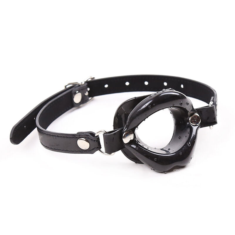 Ohmama Fetish Black Lip Gag With Strap | Niks.fi verkkokauppa