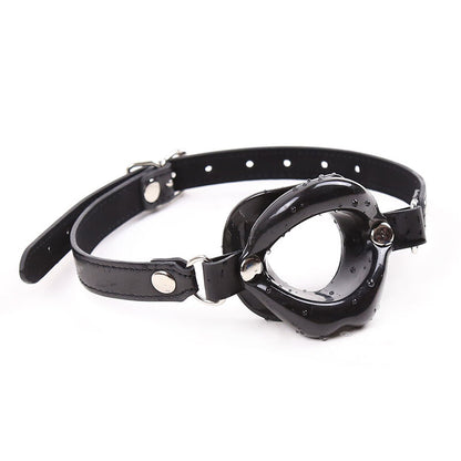 Ohmama Fetish Black Lip Gag With Strap | Niks.fi verkkokauppa