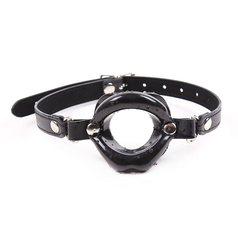 Ohmama Fetish Black Lip Gag With Strap | Niks.fi verkkokauppa