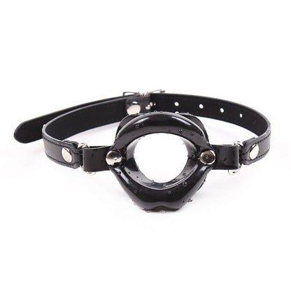 Ohmama Fetish Black Lip Gag With Strap | Niks.fi verkkokauppa