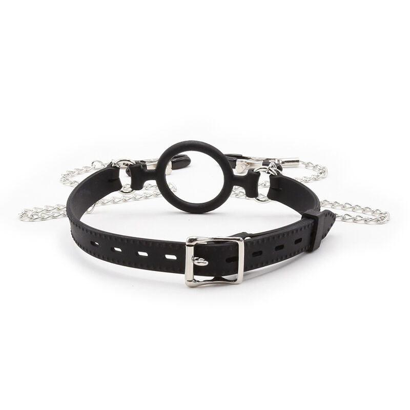 Ohmama Fetish Ring Gag With Chains And Nipple Clamps | Niks.fi verkkokauppa