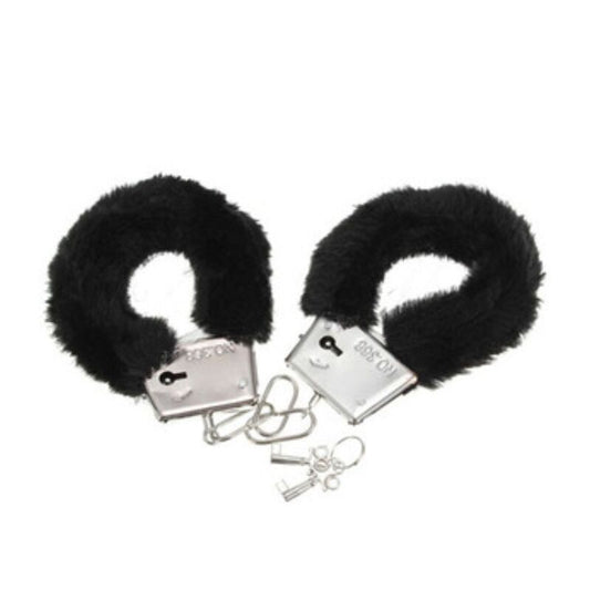 Diablo Picante Pleasure Furry Handcuffs Black | Niks.fi verkkokauppa
